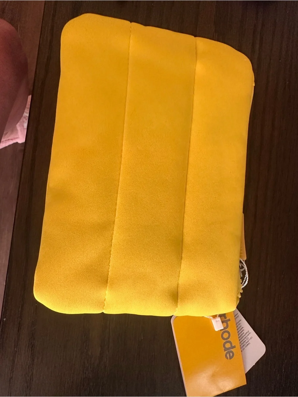 RHODE Bright Yellow Quilted Cosmetic Pouch